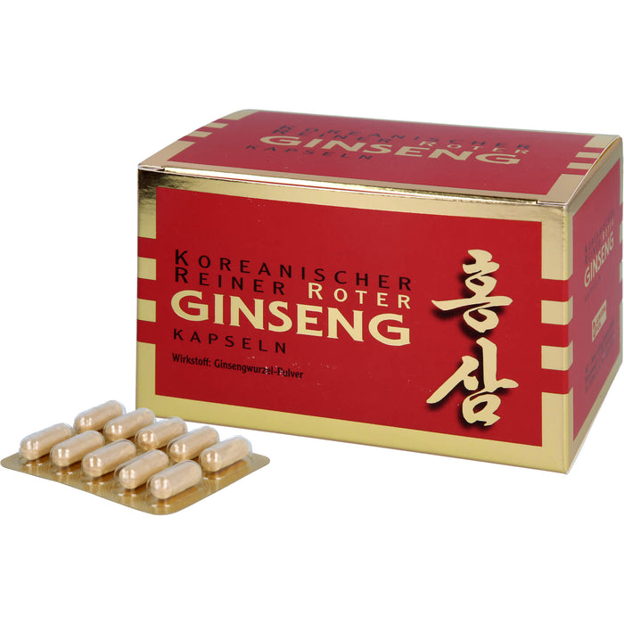 Koreanischer reiner roter Ginseng 300 mg Wurzelpulver Kapseln, 200 St. Kapseln
