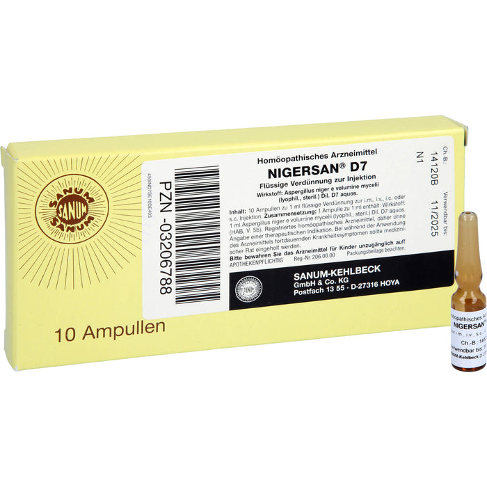 SANUM-KEHLBECK Nigersan D7 flüssige Verdünnung, 10 St. Ampullen