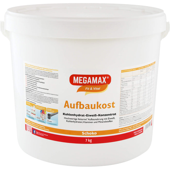 MEGAMAX Fit & Vital Aufbaukost Kohlenhydrat-Eiweiß-Konzentrat Schoko-Geschmack, 70000 g Pulver