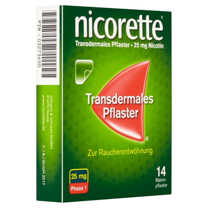 nicorette transdermales Pflaster 25 mg Nicotin Matrixpflaster, 14 St. Pflaster