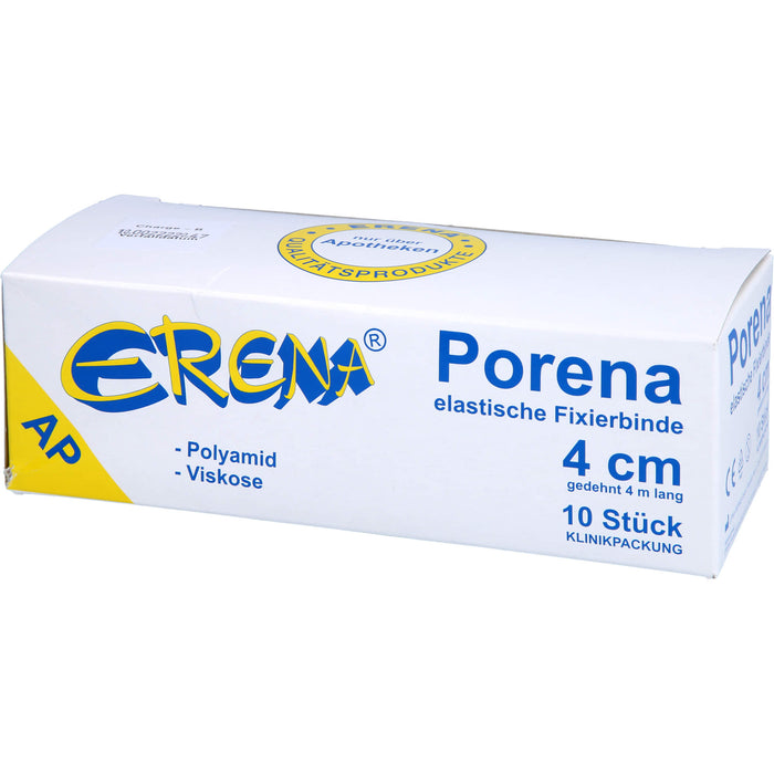 ERENA Porena elastische Fixierbinde 4 cm x 4 m zur Fixierung von Wundauflagen, 10 St. Binde