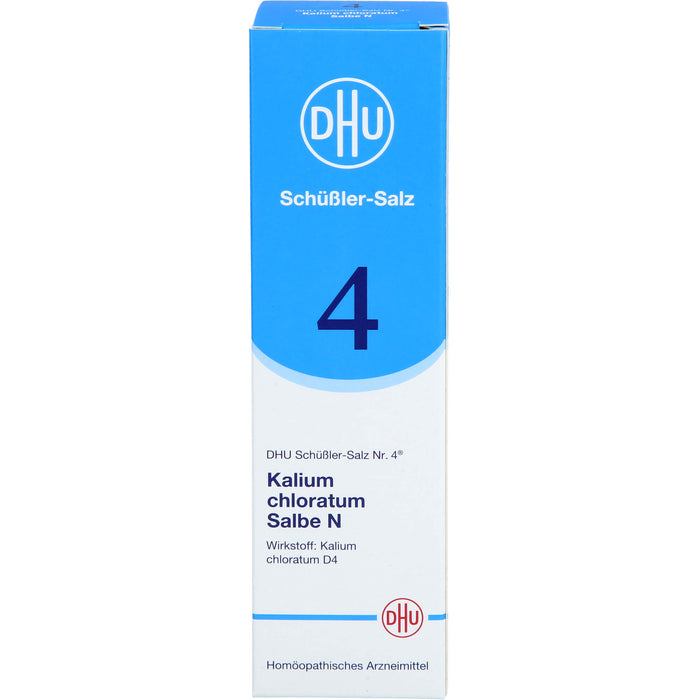 DHU Schüßler-Salz Nr. 4 Kalium chloratum D4 – Das Mineralsalz der Schleimhäute – das Original, 50 g Salbe