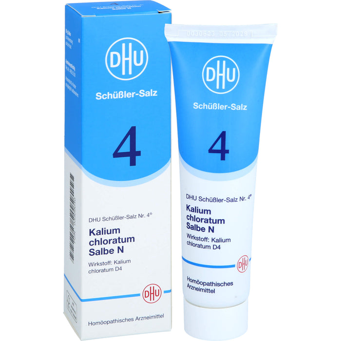 DHU Schüßler-Salz Nr. 4 Kalium chloratum D4 – Das Mineralsalz der Schleimhäute – das Original, 50 g Salbe