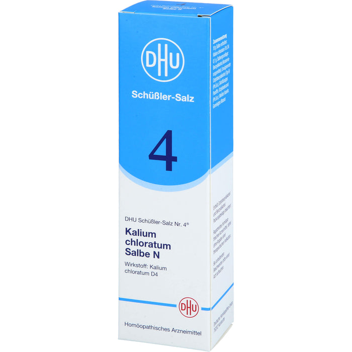 DHU Schüßler-Salz Nr. 4 Kalium chloratum D4 – Das Mineralsalz der Schleimhäute – das Original, 50 g Salbe