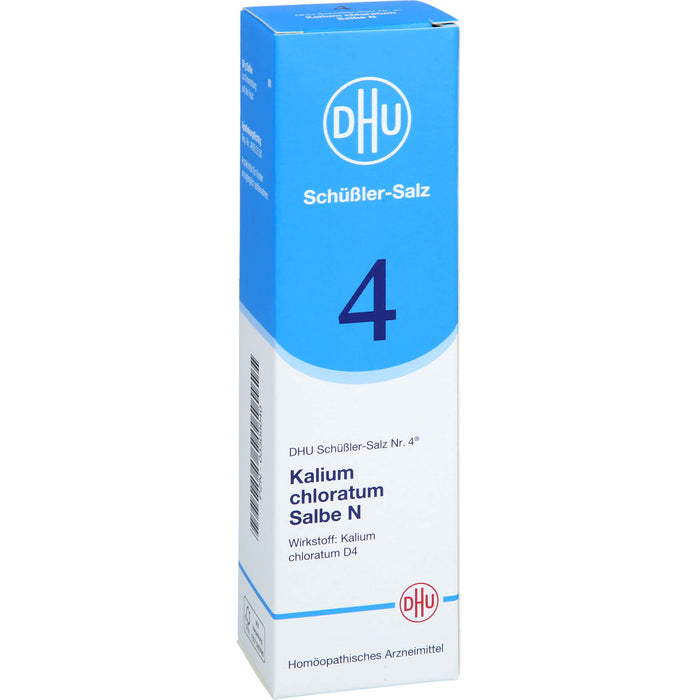 DHU Schüßler-Salz Nr. 4 Kalium chloratum D4 – Das Mineralsalz der Schleimhäute – das Original, 50 g Salbe