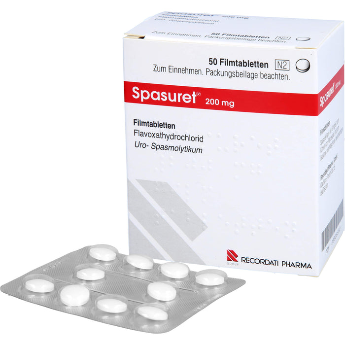 Spasuret 200 mg Filmtabletten zur symptomatischen Behandlung von häufigem Wasserlassen, 50 St. Tabletten