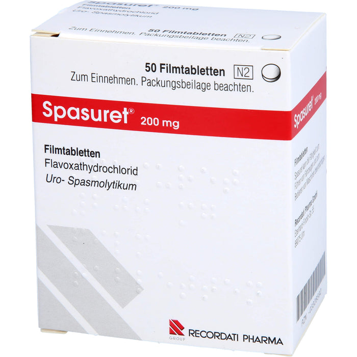 Spasuret 200 mg Filmtabletten zur symptomatischen Behandlung von häufigem Wasserlassen, 50 St. Tabletten
