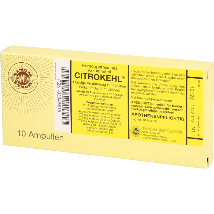 SANUM-KEHLBECK Citrokehl flüssige Verdünnung, 10 St. Ampullen