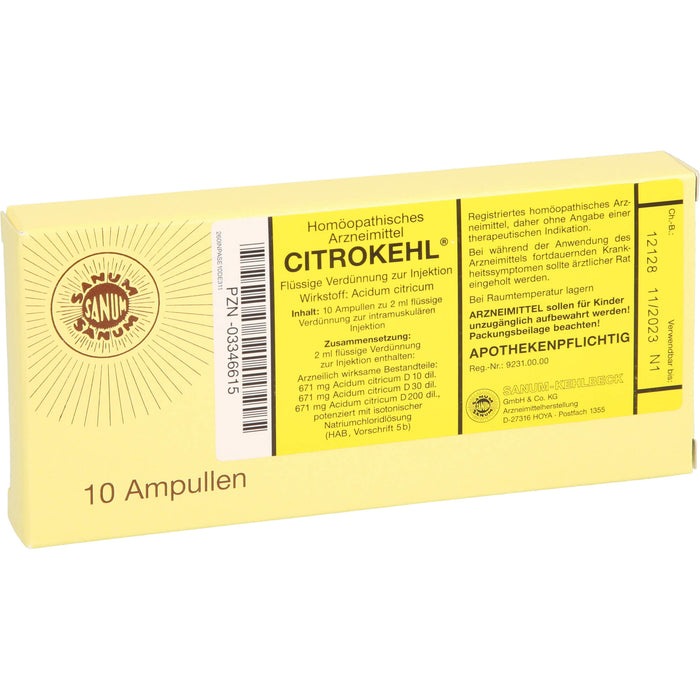 SANUM-KEHLBECK Citrokehl flüssige Verdünnung, 10 St. Ampullen