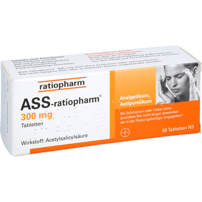 ASS-ratiopharm 300 mg Tabletten, 50 pcs. Tablets