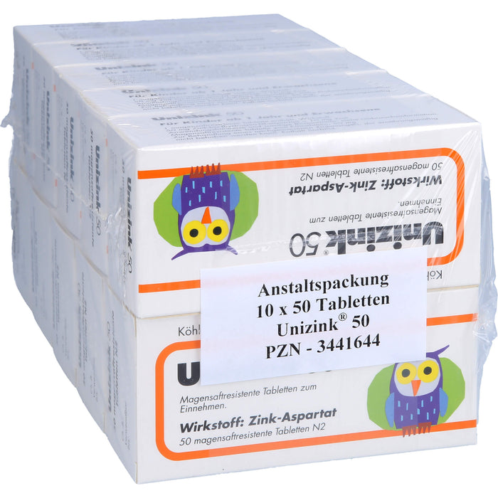 Unizink 50 Tabletten, 10X50 St TMR