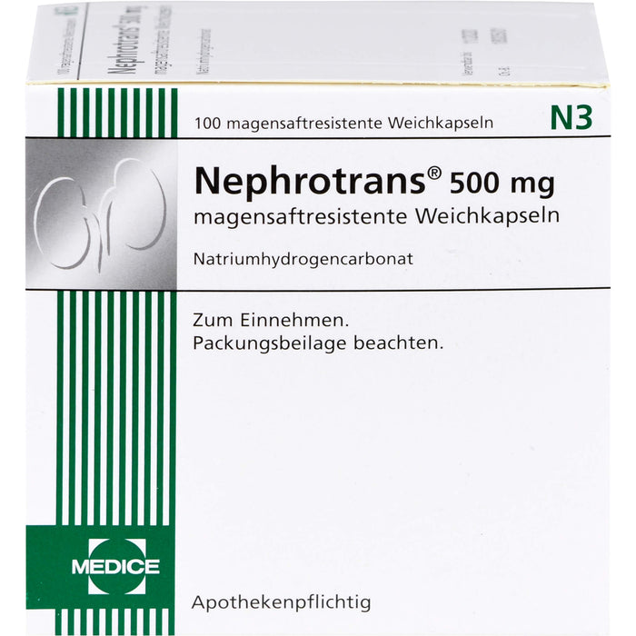 Nephrotrans 500 mg Weichkapseln bei Übersäuerung des Blutes, 100 St. Kapseln