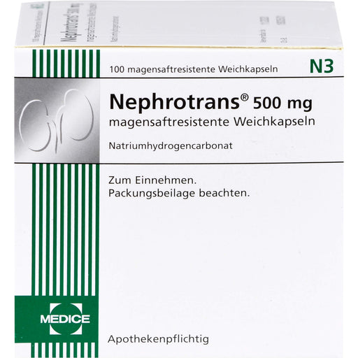 Nephrotrans 500 mg Weichkapseln bei Übersäuerung des Blutes, 100 St. Kapseln