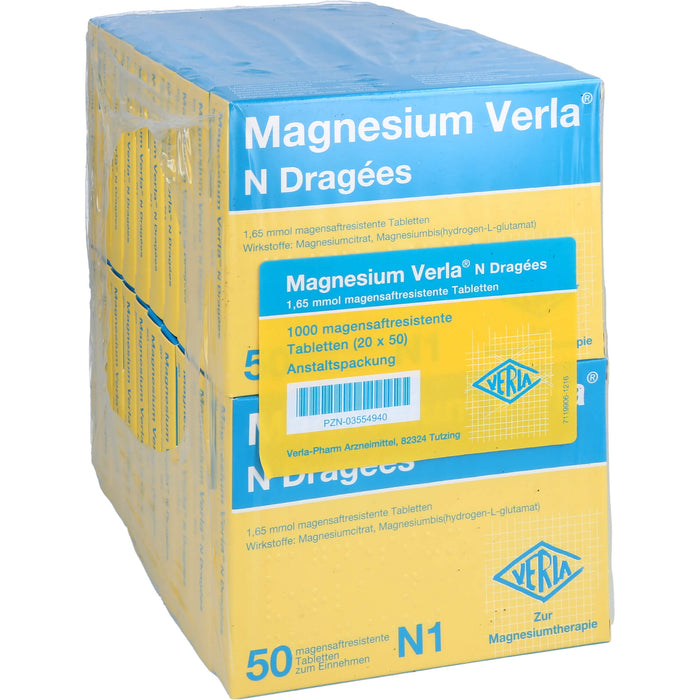 Magnesium Verla® N Dragées, magensaftresistente Tabletten, 20X50 St TMR
