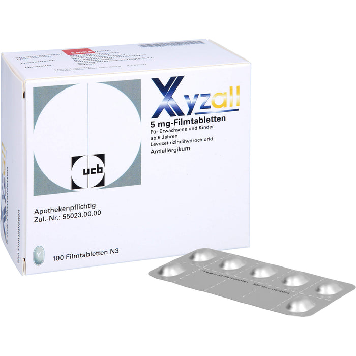 Xyzall 5 mg Emra Filmtabletten bei Allergien, 100 St. Tabletten