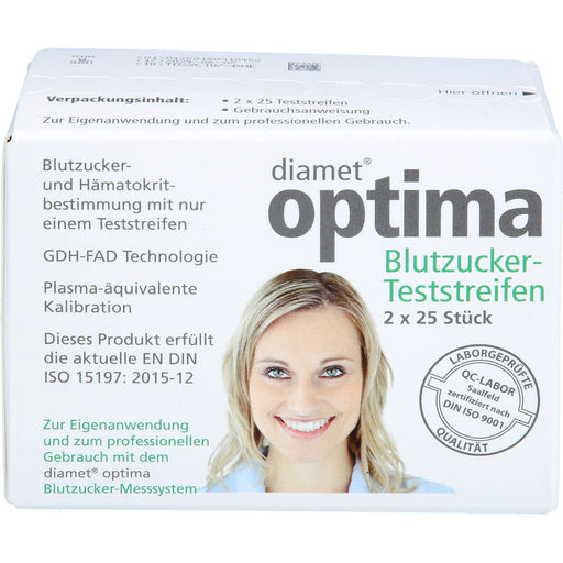 diamet optima Blutzuckerteststreifen 2 in 1, 2X25 St TTR
