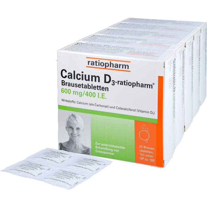 Calcium D3-ratiopharm Brausetabletten bei Osteoporose, 100 pcs. Tablets