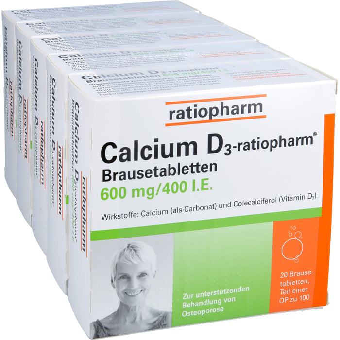 Calcium D3-ratiopharm Brausetabletten bei Osteoporose, 100 pcs. Tablets
