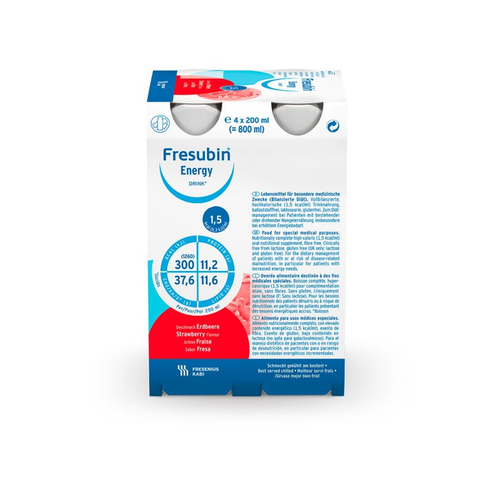 Fresubin energy DRINK Erdbeere Trinkflasche, 6X4X200 ml LOE