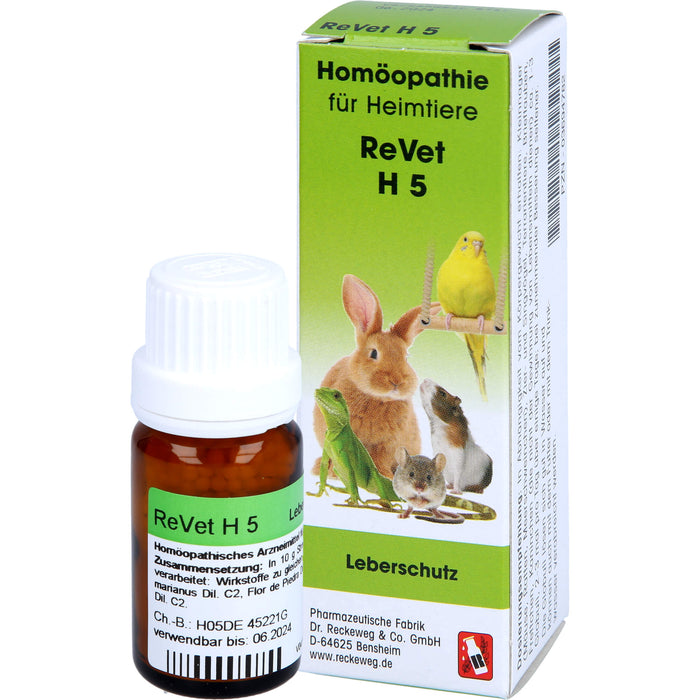 ReVet H 5 Globuli für Heimtiere als Leberschutz, 10 g Globuli