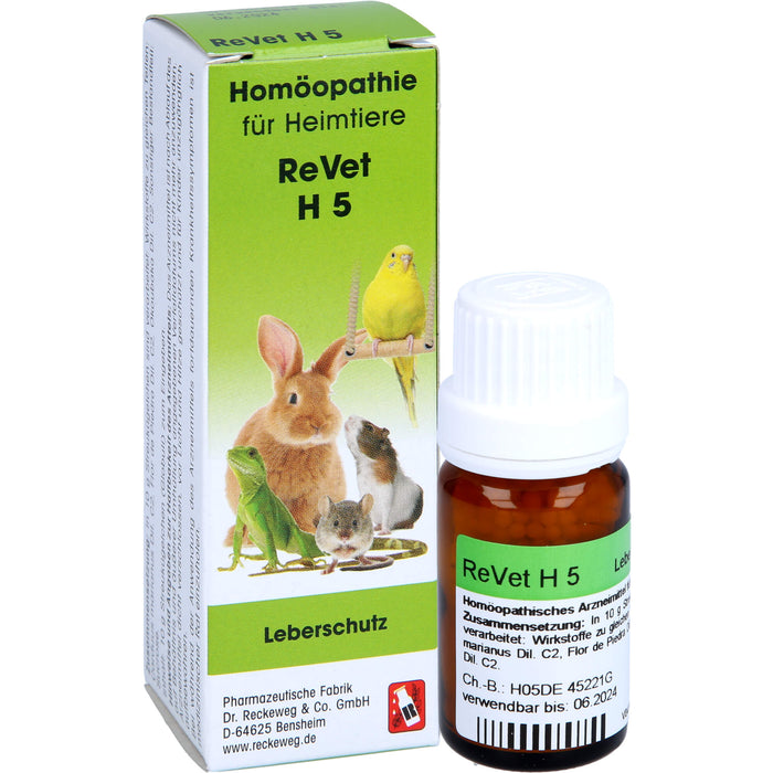 ReVet H 5 Globuli für Heimtiere als Leberschutz, 10 g Globuli