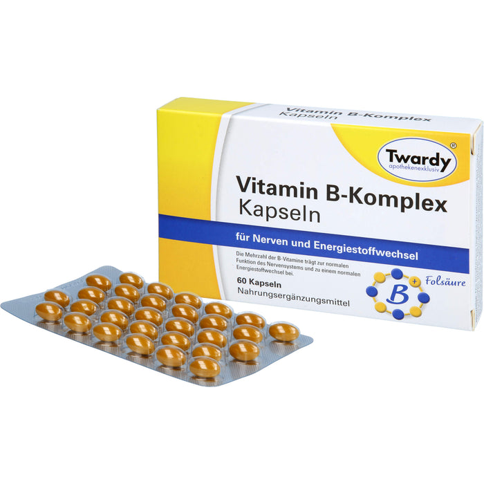 Twardy Vitamin B-Komplex Kapseln für Nerven und Energiestoffwechsel, 60 St. Kapseln
