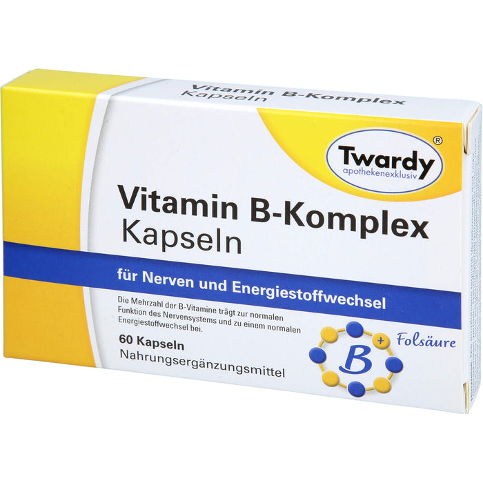 Twardy Vitamin B-Komplex Kapseln für Nerven und Energiestoffwechsel, 60 St. Kapseln
