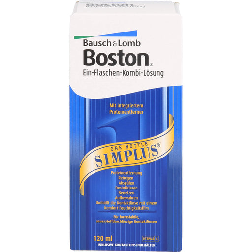 Boston Simplus Lösung mit integriertem Proteinentferner für alle harten Kontaktlinsen, 120 ml Lösung