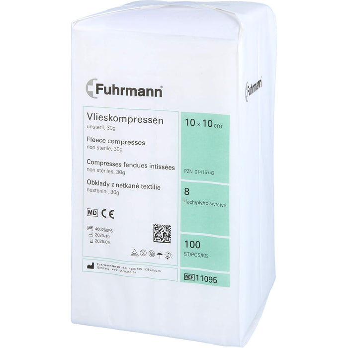 Vlieskompressen 10x10cm 8lagig 30gr unsteril, 100 St KOM