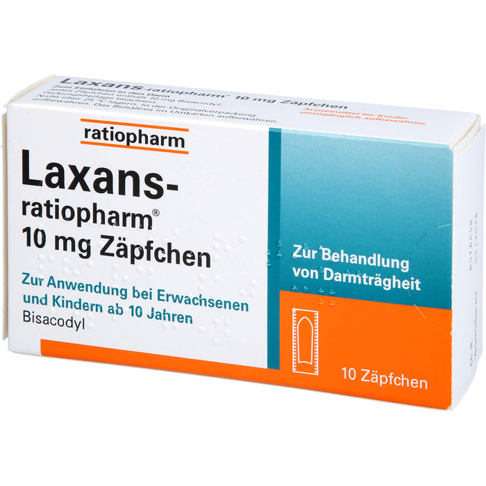 Laxans-ratiopharm Zäpfchen bei Darmträgheit, 10 St. Zäpfchen