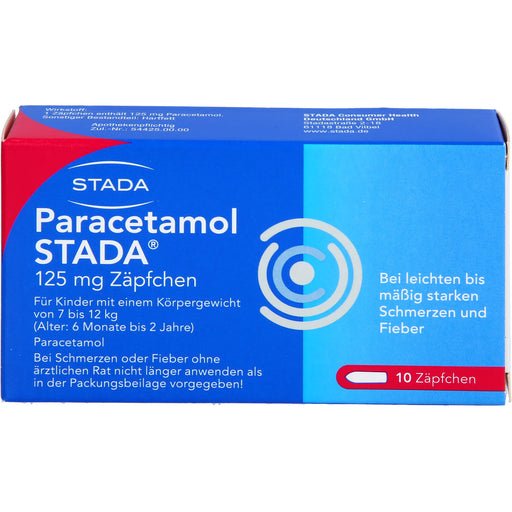 Paracetamol STADA 125 mg Zäpfchen, 10 St. Zäpfchen