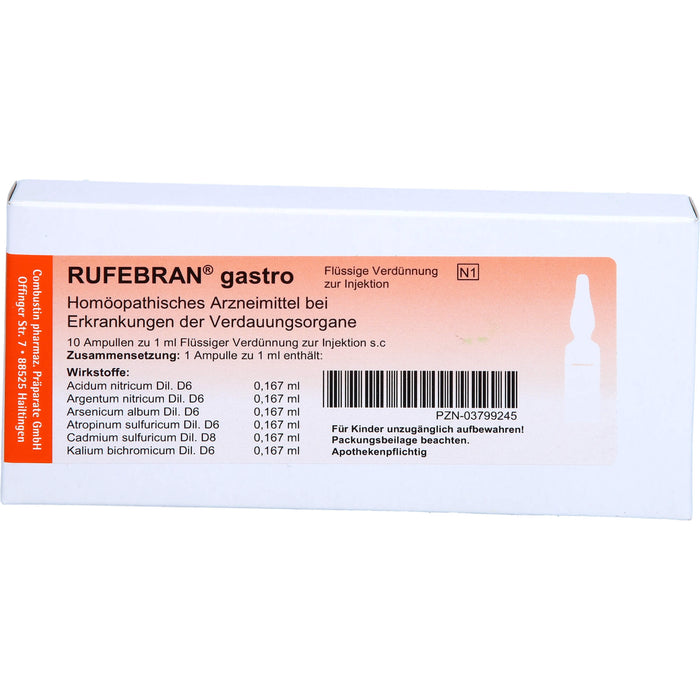 RUFEBRAN® gastro, Flüssige Verdünnung zur Injektion, 10 St AMP