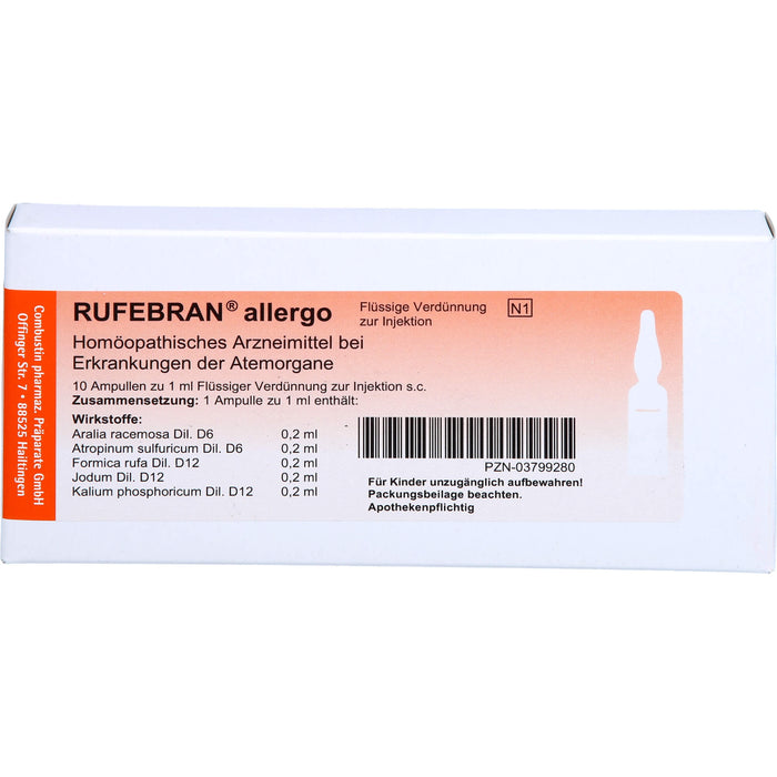 RUFEBRAN allergo, Flüssige Verdünnung zur Injektion, 10 St AMP