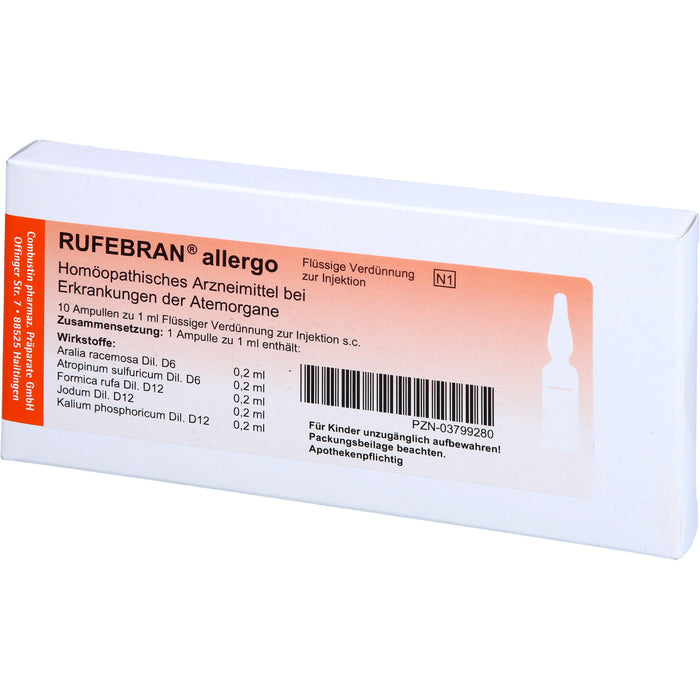 RUFEBRAN allergo, Flüssige Verdünnung zur Injektion, 10 St AMP