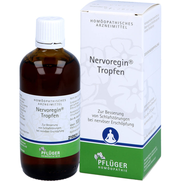 Pflüger Nervoregin Tropfen zur Besserung von Schlafstörungen bei nervöser Erschöpfung, 100 ml Lösung