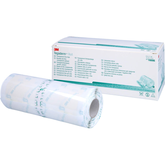 3M Tegaderm Rolle unsteriler Transparentverband 15 cm x 10 m, 1 St. Pflaster
