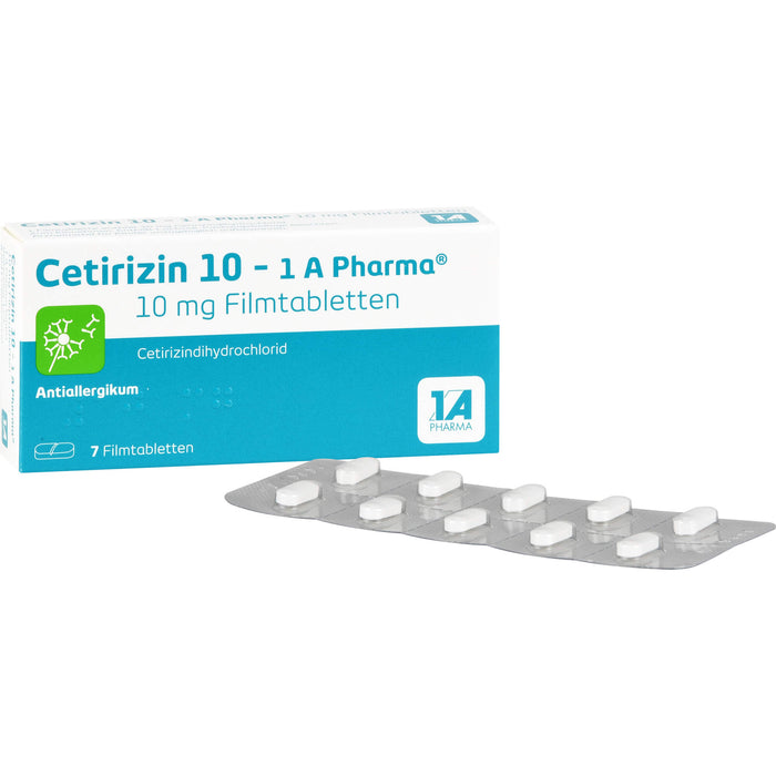 1 A Pharma Cetirizin 10 mg Filmtabletten bei Allergien, 7 St. Tabletten