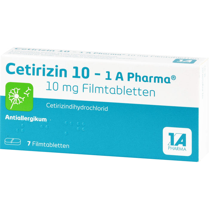 1 A Pharma Cetirizin 10 mg Filmtabletten bei Allergien, 7 St. Tabletten