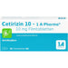 Cetirizin 10 - 1 A Pharma Filmtabletten Antiallergikum, 20 St. Tabletten