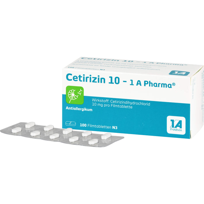 Cetirizin 10 - 1 A Pharma , 10 mg Filmtabletten, 100 St. Tabletten