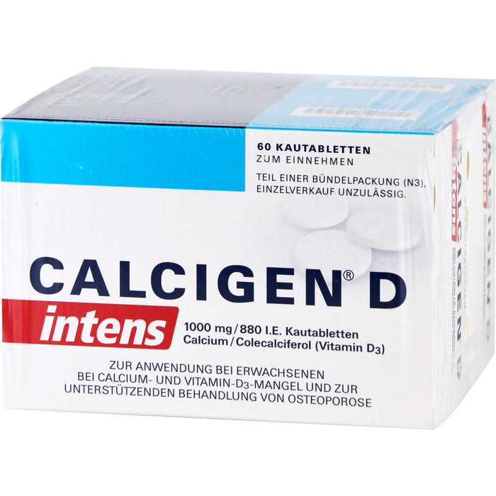 Calcigen D intens 1000 mg / 880 I.E. Kautabletten bei Calcium- und Vitamin D3-Mangel, 120 St. Tabletten