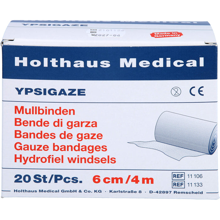 Holthaus Medical YPSIGAZE Mullbinden 6 cm x 4 m, 20 St. Binde