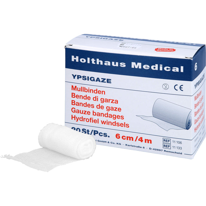 Holthaus Medical YPSIGAZE Mullbinden 6 cm x 4 m, 20 St. Binde