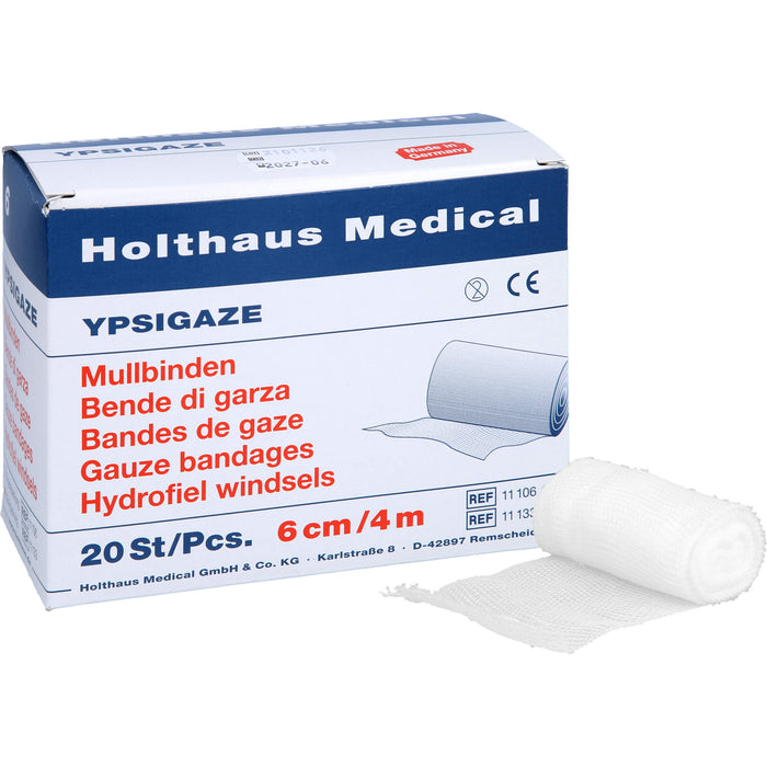 Holthaus Medical YPSIGAZE Mullbinden 6 cm x 4 m, 20 St. Binde