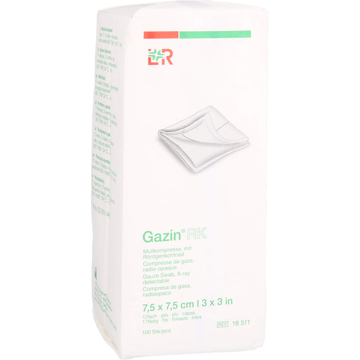 Gazin Kompressen unsteril mit RK 7,5x7,5cm, 100 St KOM