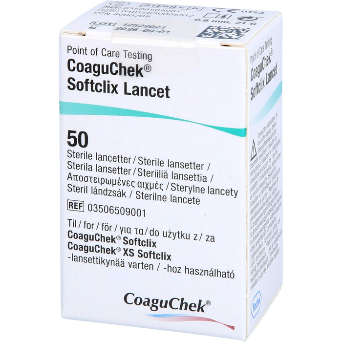 CoaguChek Softclix Lancet sterile Lanzetten zur sanften Blutentnahme, 50 St. Packung