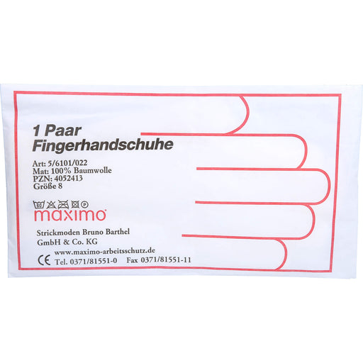 Maximo 1 Paar Fingerhandschuhe aus Baumwolle Gr.8, 2 St. Handschuhe