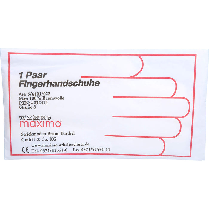 Maximo 1 Paar Fingerhandschuhe aus Baumwolle Gr.8, 2 St. Handschuhe