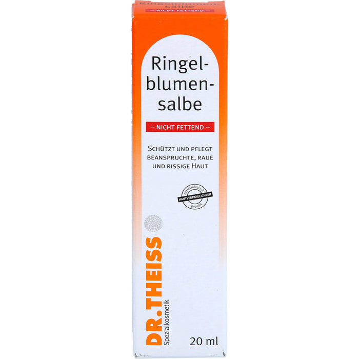 Dr.Theiss Ringelblumen Salbe nicht fettend schützt und pflegt beanspruchte, raue und rissige Haut, 20 ml Salbe
