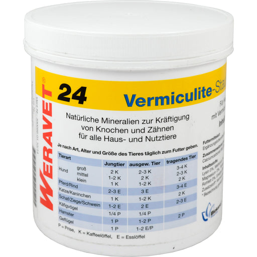 WERAVET Vermiculite-Staufen zur Kräftigung von Knochen und Zähnen für alle Haus-und Nutztiere, 1000 g Pulver